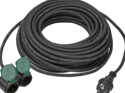 Gummiverlängerung mit Stecker 20 m Schwarz H07RN-F3G