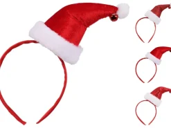 Haarreif mit Weihnachtsmütze Polyester 15 x 24 x 8 cm Rot-Weiß