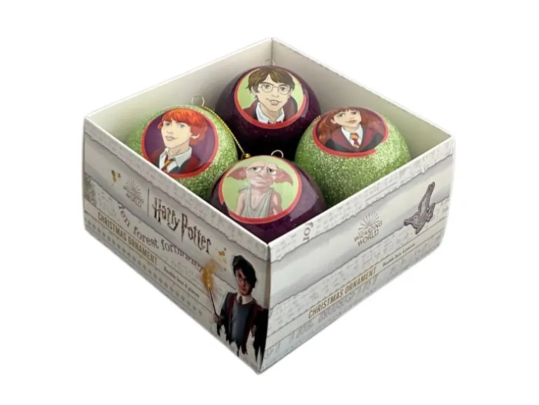 Harry Potter Weihnachtskugel-Set Figuren 4-teilig Ø 7,5 cm