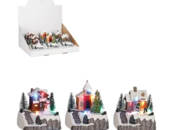 Haus und Kirche 3 fach sortiert 10,5 x 10 x 11,5 cm