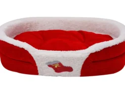 Heim Haustierbett mit weihnachtlichem Motiv Gr. L 72 x 52 x 14 cm Rot