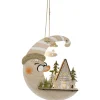 HGD Fensterlicht Mond mit Waldhaus Batteriebetrieb mit Timer 18 × 4 cm