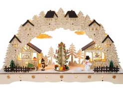 HGD LED-Lichterbogen mit drehendem Weihnachtsbaum 43 cm x 8 cm x 26 cm