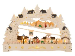 HGD LED-Lichterbogen Wintersport mit beweglicher Seilbahn 56 cm x 9 cm x 39 cm