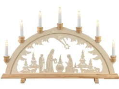HGD Lichterbogen Christi Geburt 7-flammig ca. 58 cm x 4 cm x 37 cm