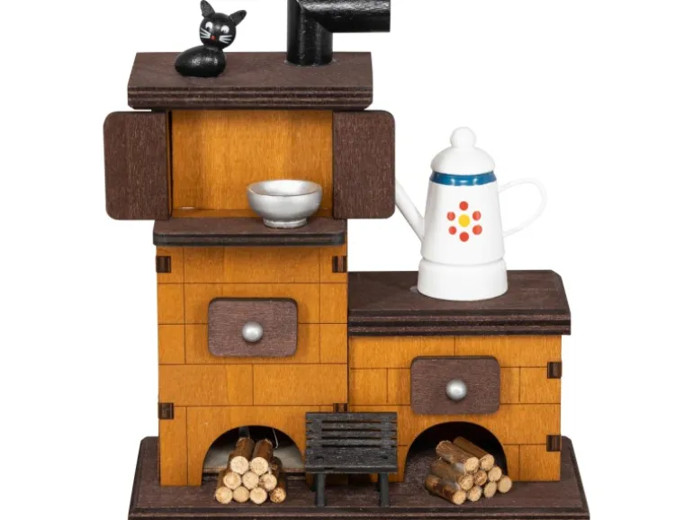 HGD Räucherofen Massivholz mit Kanne 14,5 cm x 7,5 cm x 17 cm