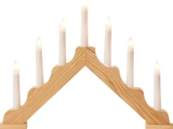 HGD Schwedenleuchter 7-flammig elektrisch beleuchtet Natur ca. 41 x 5 x 31 cm