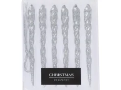Hängedeko Eiszapfen Silber 6er Set