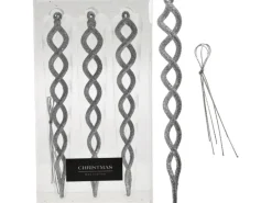 Hängedeko Eiszapfen Silber 3er Set