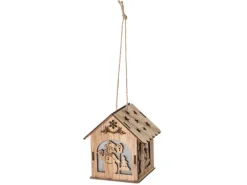 Hängedeko Haus mit LED 4fach sortiert