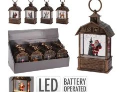 Hängedeko Laterne mit LEDs 14 cm 4fach sortiert