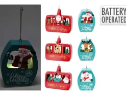 Hängedekoration Metall LED 152 x 140 x 60 mm Rot-Blau 6-fach Sortiert