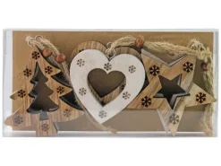 Holzhänger 3 Arten 2 Farben 6 cm -7,5 cm 6 Stück