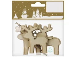 Holzhänger Elch 5 cm x 6 cm 3 Stück