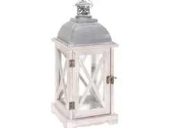 Holz-Laterne Weiß 41 cm 3-fach sortiert