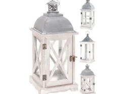 Holz-Laterne Weiß 41 cm 3-fach sortiert