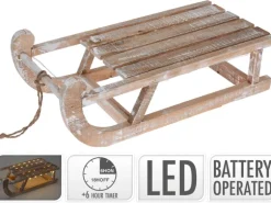 Holz-Schlitten 50 cm mit LED-Beleuchtung