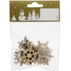 Holz-Streudeko Schneeflocke Ø 4 cm x 4 cm 12 Stück