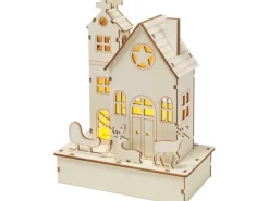 Holz-Szene Schlitten 3 LEDs