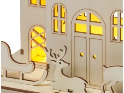 Holz-Szene Schlitten 3 LEDs