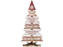 Holz-Tannenbaum mit Sprüchen 75 cm x 40 cm Mehrfarbig