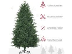 HOMCOM 180 cm Weihnachtsbaum Künstlich mit 4030 Astspitzen