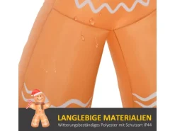 HOMCOM Aufblasbarer Lebkuchenmann mit Lichtern Wetterfest
