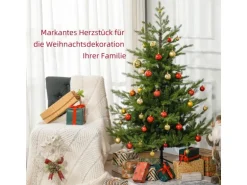 HOMCOM Breiter Weihnachtsbaum Kunststoff Metall 100 x 150H cm