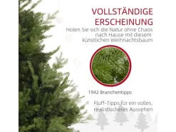 HOMCOM Breiter Weihnachtsbaum Kunststoff Metall 100 x 150H cm
