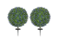 HOMCOM 2er-Set Lavendel Künstliche Pflanzen mit UV Schutz