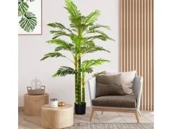 HOMCOM Künstliche Palme im Topf Kunstpalme PEVA  19,5L x 19,5B x 190H cm