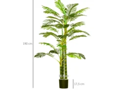 HOMCOM Künstliche Palme im Topf Kunstpalme PEVA  19,5L x 19,5B x 190H cm