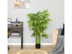 HOMCOM Künstliche Pflanze Seidentuch Kunststoff  17L x 17B x 140H cm