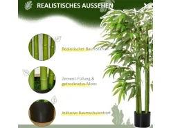 HOMCOM Künstliche Pflanze Seidentuch Kunststoff  17L x 17B x 140H cm