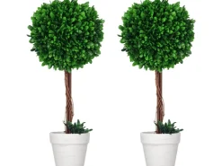 HOMCOM Künstliche Pflanzen 2er-Set mit Blumentopf