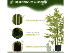 HOMCOM Künstlicher Bambus Robuster Topf