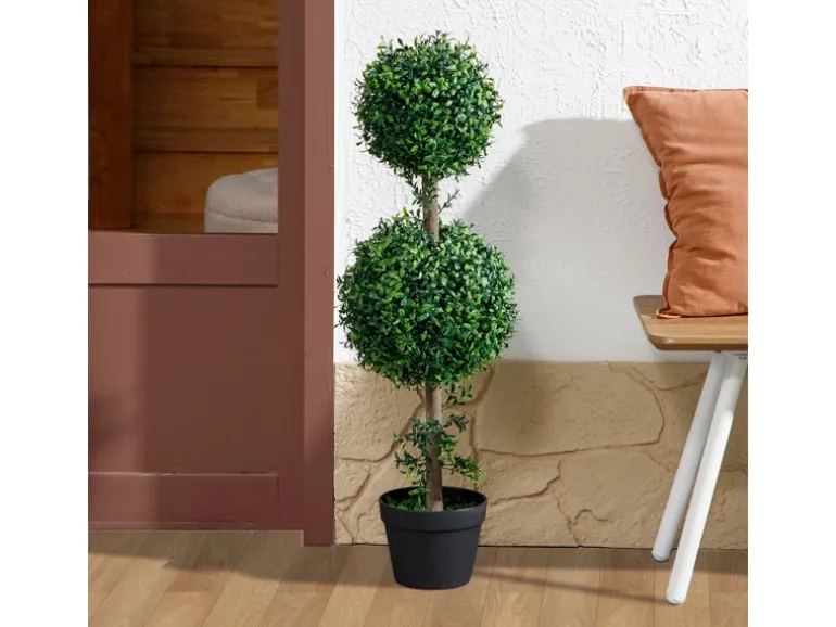 HOMCOM Künstlicher Buchsbaum 2er-Set Groß 91,6 cm