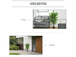 HOMCOM Künstlicher Ficusbaum Kunststoff Zement  15L x 15B x 135H cm
