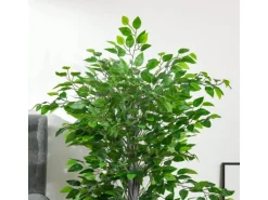 HOMCOM Künstlicher Ficusbaum Kunststoff Zement  15L x 15B x 135H cm