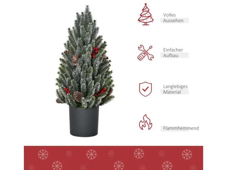 HOMCOM Künstlicher Weihnachtsbaum 170 Äste Ø27 x 47 cm