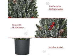 HOMCOM Künstlicher Weihnachtsbaum 170 Äste Ø27 x 47 cm