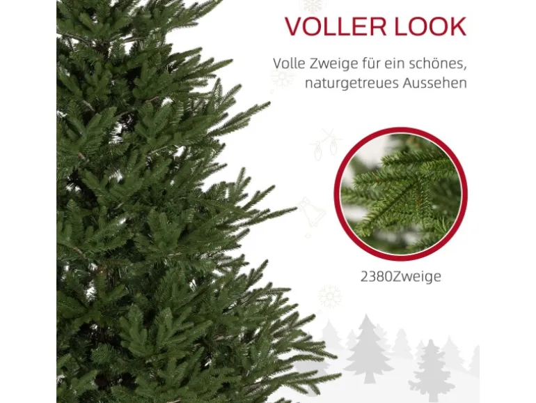HOMCOM Künstlicher Weihnachtsbaum 180 cm mit 2380 Spitzen