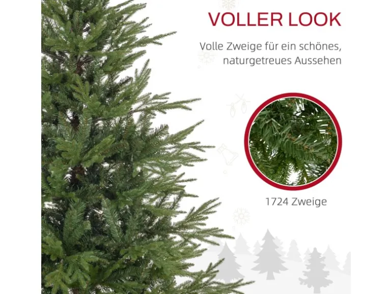 HOMCOM Künstlicher Weihnachtsbaum 150 cm mit 1724 Spitzen