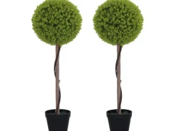 HOMCOM Kunstpflanze 2er-Set Kunststoff Zement  Ø28 x 90 cm