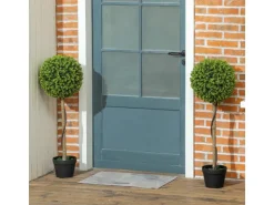 HOMCOM Kunstpflanze 2er-Set Kunststoff Zement  Ø28 x 90 cm