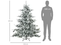 HOMCOM Weihnachtsbaum 180 cm Künstlicher mit Kunstschnee