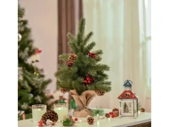 HOMCOM Weihnachtsbaum 50 cm mit 4 Roten Beeren