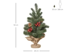 HOMCOM Weihnachtsbaum 50 cm mit 4 Roten Beeren