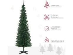 HOMCOM Weihnachtsbaum 1,8 m mit Ständer Kunsttanne