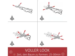 HOMCOM Weihnachtsbaum 1111 Spitzen Stahl Kunststoff 90 x 180H cm